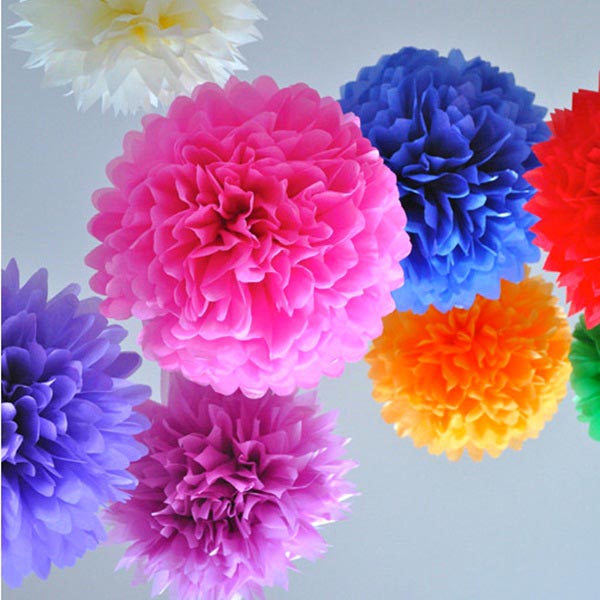 VEYLIN Hanging Paper Fans Rainbow Tissue Paper Pompoms Flowers Honeycomb Balls R